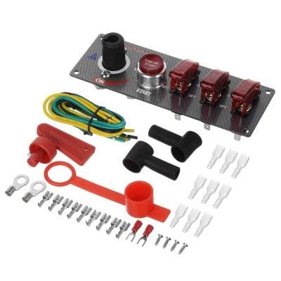Jtron 04040030 Panel de interruptor de encendido LED 12V para carreras de automóviles - ROJO
