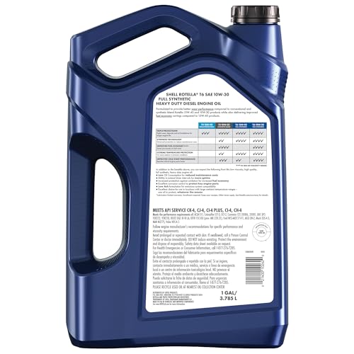 Image of Shell Rotella T6 Full Synthetic 10W-30 Diesel Engine Oil, 1 Gallon (3 Pack)