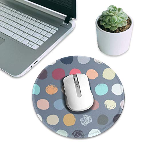 Polka Dot Mouse Pad Mini Round Mousepad For Women Girls Boys Colorful Pigment Circle Patterned Personalized Art Print Office Desk Decor Small Mouse Mat For Computer Laptop & Pc #TOP5