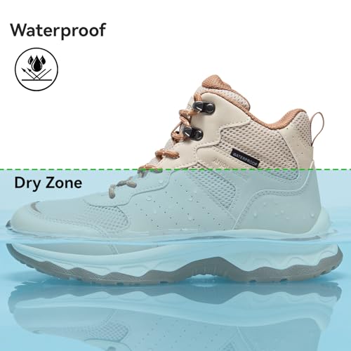 Image of ANJOUFEMME Women's Waterproof Hiking Boots Lightweight Non-Slip Outdoor | Trekking, backpacking, camping, breathable & durable