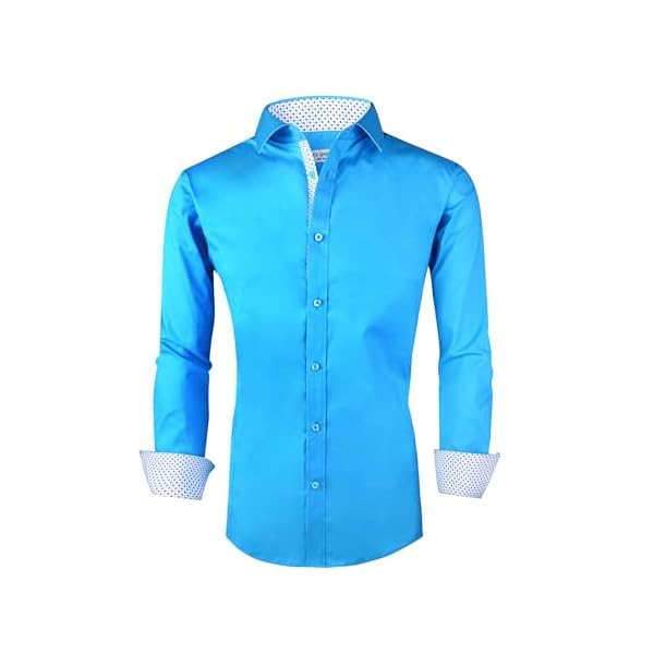 Alex Vando Mens Dress Shirts Regular Fit Long Sleeve Stretch Business Dress Shirts for Men