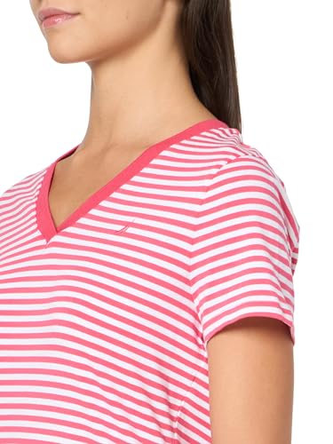 Image of Nautica Women's Solid V-Neck Short Sleeve T-Shirt Shirt