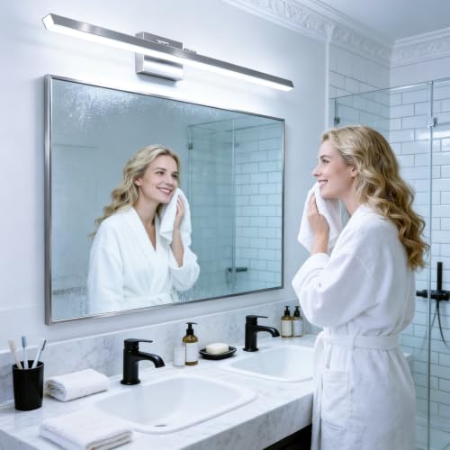 Image of IZORRO Modern Bathroom Vanity Light 48 inch, Rotatable, 36W Dimmable Led Bathroom Light Fixture Over Mirror, Chrome Vanity Light Bar (Cool White 6000K)