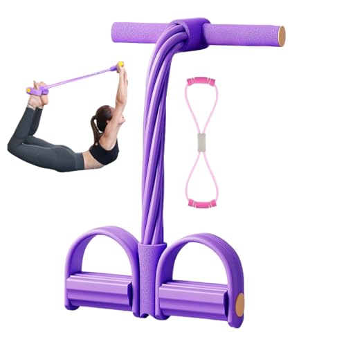 Pedalmotståndsband med handtag, 8-rörsutrustning med figur 8 träningsband, multifunktionellt elastiskt yogamotståndsband, träningsutrustning för mage, midja, arm, ben