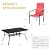 VICLLAX Patio Dining Set for 6, 59" Rectangle Outdoor Dining Table and 6 Stackable Outdoor Chairs for Lawn Garden, Red Chairs