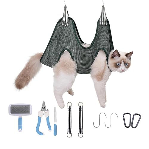 グルーミング用猫スリング、ペットグルーミングハンモックv| 犬用ハンモックペットの爪切りハンモックキット10個 | ペッxト爪やすりボードセット、犬用爪切りホルダー、猫用ハーネス小型中大型犬、猫用