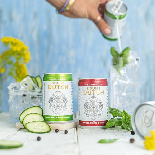 Double Dutch Variety Pack – 8 x 150ml Premium Mixers | Low Calorie, Vegan-Friendly Tonic Waters for Gin, Vodka, Tequila & Cocktails | Includes Selection of World-Class Soft Drinks & Flavoured Mixers
