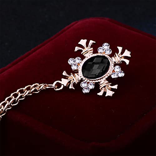 Image of Anmpab Cross Crystal Tassel Chain Brooch Gold Silver Tassel Collar Pins Broochs Rhinestone Lapel Pin for Men Women Suit Accessories