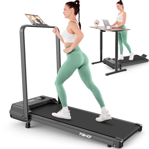 Image of FUNMILY Upgrade Walking Pad Folding Treadmill with 12% /15% Incline & Handle Bar, 3.5HP Foldable Under Desk Compact Treadmills for Home /Office /Gym, 400+lb Capacity, Shock Absorption