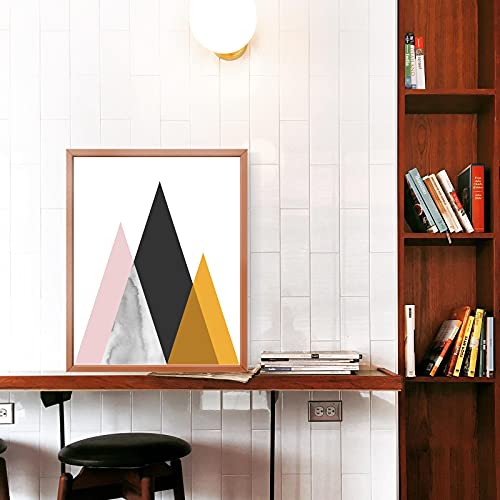 Motivatedwallart Mid Century Modern Art Print Midcentury Minimalist Modern Mountain Geometric Print Black Gold Textures Poster Contemporary Wall Art For Living Room Bathroom 8X10 Unframed Artwork #TOP5