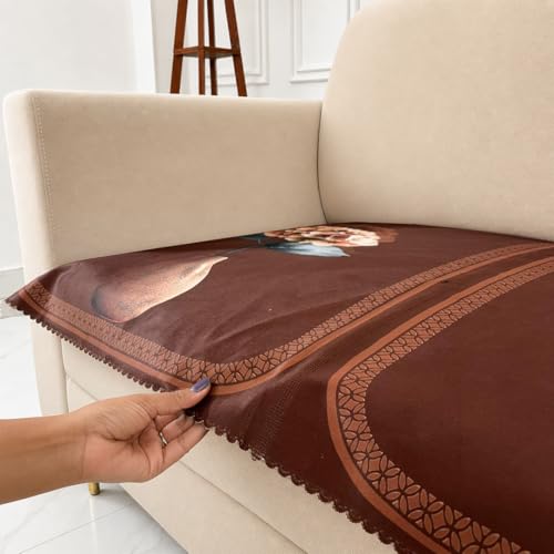 Image of Homerz Premium 'Luxe Series' Holland Velvet Sofa Cover | Smooth Finish | Anti-Skid Fleece Backing | Soft Touch Couch Protector for Living Room (Vase, 2 Seater, Only Seat Cover)