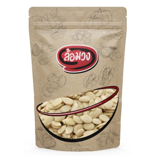 ล้อมวง Roasted Watermelon Kernels, Shelled Watermelon Fruit Centers, Crispy Nut-Free Snacking Alternative, Dry Roasted Unsalted Kernels, Resealable Pouch (100g)