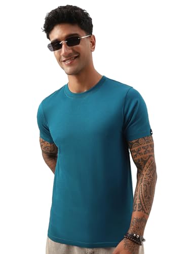 Image of Bewakoof Men's 100% Cotton Solid Regular Fit Half Sleeve Round Neck T-Shirt | Tshirt for Men Cotton| Casual Wear | Street Wear