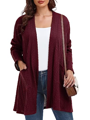 Image of BELAROI Plus Size Cardigan Sweaters for Women 2026 Pockets