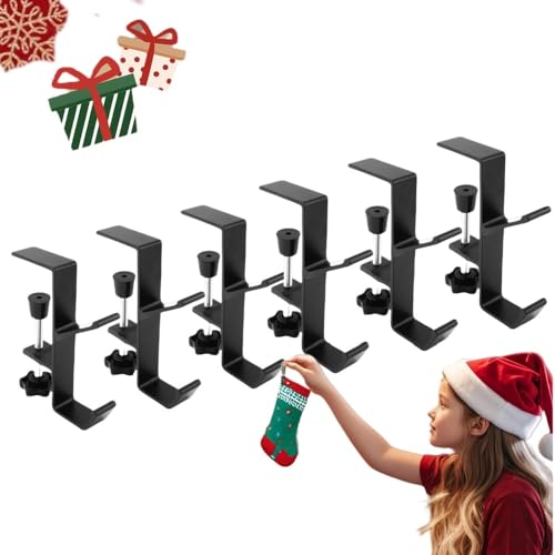 2 in 1 Garland Hooks and Fireplace Stocking Holders Mantel Hooks for Christmas Adjustable No Drill Mantle Stocking Hanger for Fireplace Xmas Holiday Home Party Decoration