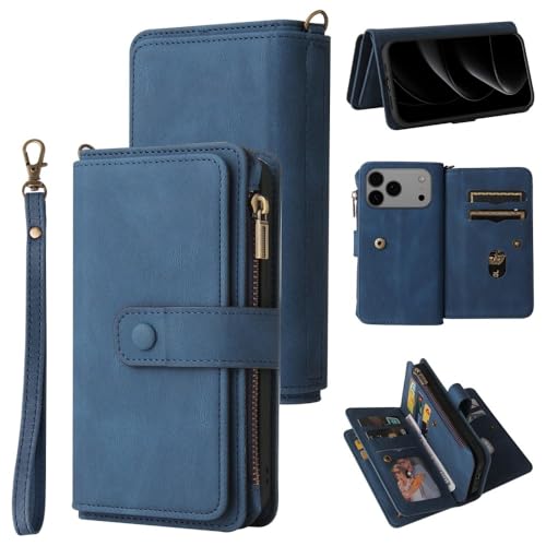 Étui à rabat iPhone X en cuir bleu style portefeuille de qualité
