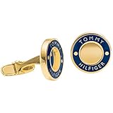 cufflinks gold engraved Manschettenknöpfe mit blauem Emaille