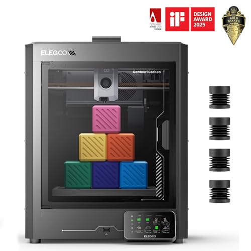 ELEGOO Centauri Carbon 3D Printer, CoreXY 500mm/s High Speed Printing with Auto Calibration, 320°C Nozzle and Built-in Camera, Ready to Print Out of the Box, 256x256x256mm Printing Size