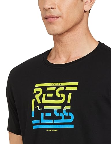 Image of Spykar Men's Slim Fit Round Neck Full Sleeve Printed Casual T-Shirt