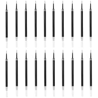 20 recambios de tinta gel negra, 0,5 mm de grosor, altura 11 cm,