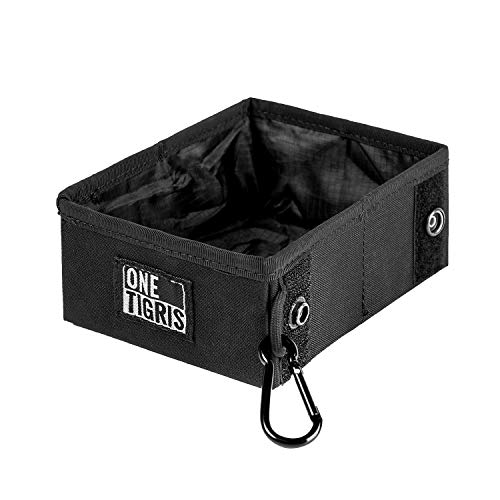 OneTigris Ciotola Portatile per Cani, Campeggio per Cani Gatti 1,4L, pessore 3,5 cm, Portatile per Escursioni, Ciotola pieghevole tattica per cani, Leggera, Capiente e Resistente