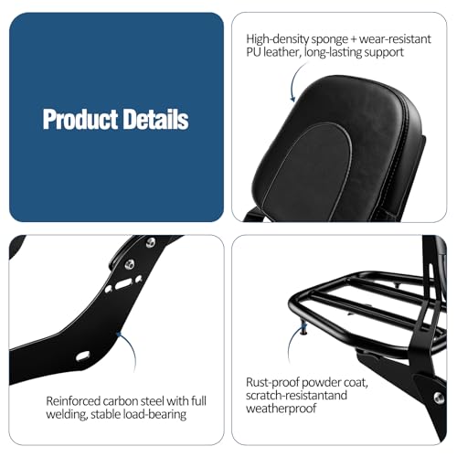 XUYUZDQ Detachable Sissy Bar with Rack