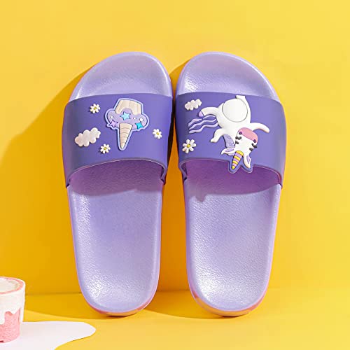 Image of MEMON Toddler Little Kids Dinosaur Beach /Pool /Shower Slides /Anti-Skid Home Bath Slippers /Cute Summer Outdoor Shoes for Girls and Boys