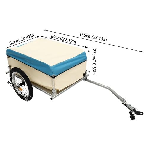 Fahrradanhänger, Fahrrad Lastenanhänger Klappbar, Transportanhänger Aluminium Utility Cargo Bike Anhänger Tragkraft 50KG für den täglichen Transport