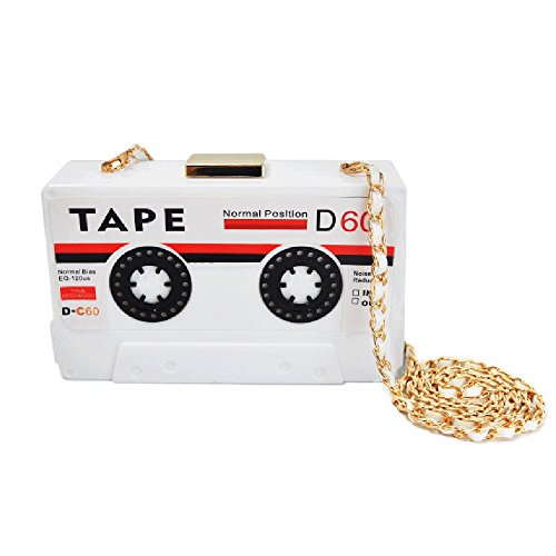 Image of QZUnique Tape Shaped Shoulder Bag Radio Recorder PU Crossbody Bag Women's Retro Evening Bag Handbag Clutch Purse