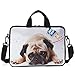 RICHEN 11 11.6 12 12.5 13 inches Case Laptop/Chromebook/Notebook PC Travel Case Neoprene Handle Sleeve with Shoulder Strap (11-13.3 inch, Cute Pug)
