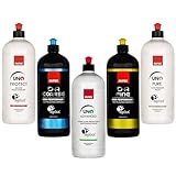 RUPES 5 Pack of High Performance Orbital Polishing Compounds - Includes 1 Liter Bottles of D-A Coarse, D-A Fine, UNO Protect, UNO Pure and Uno Advanced