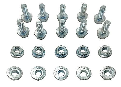 Image of goodparts 516 Flanged Hex Head Bolts, 516 Flanged Nuts, Flanged Hex Head Screws, Grade 5, Fully Threaded, 10 Pack (516 inch -18 x 34 inch )