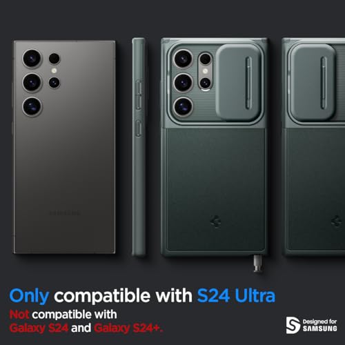 Spigen Optik Armor Designed for Galaxy S24 Ultra Case (2024) [Military-Grade Protection] - Abyss Green