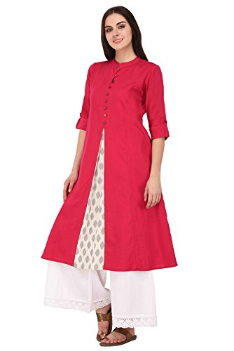 Image of Pistaa's Women's Cotton Regular Fit Casual Kurta