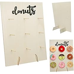 Comius Sharp Tablero de Soporte para Donas, Soporte de Exhibición de Donuts de Madera con Palo de Madera para Decoración de Fiestas, Suministros, Mesa de Postres en Bodas, Cumpleaños, Baby Shower