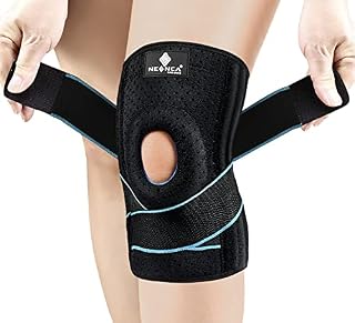 NEENCA Knee Brace with Side Stabilizers & Patella Gel Pads, Adjustable Compression Knee Support Braces for Knee Pain, Meniscus Tear,ACL,MCL,Arthritis, Joint Pain Relief,Injury Recovery-4 Sizes. 054