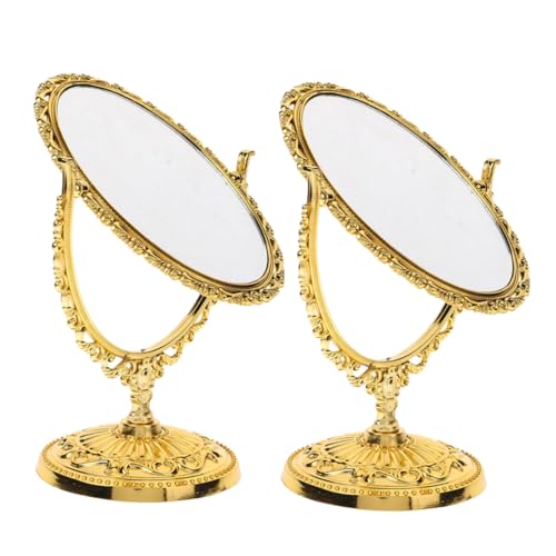 Espejo Ovalado Vintage Doble Cara Giratorio 2pcs miniatura 1