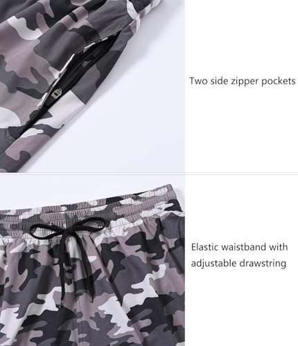 Tyhengta Men's Swim Trunks Quick Dry Beach Shorts with Zipper Pockets and Mesh Lining