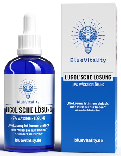 BlueVitality | 100 ml de yodo de Lugol al 5% | Probado y certificado por laboratorio independiente | Incluye pipeta | Calidad alemana