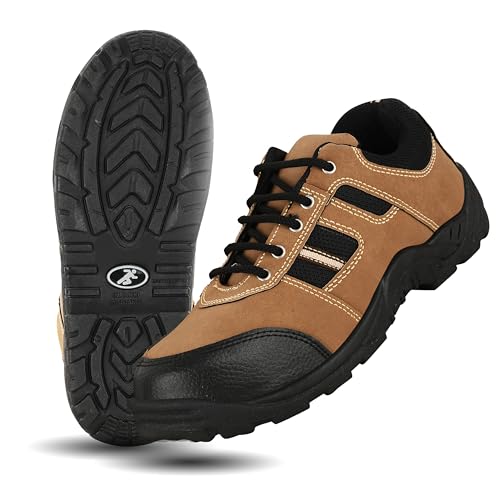 Image of ELECANT Lace-up Steel Toe Safety Shoes for Factory and Industrial Work for Men