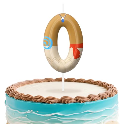 Image of Hawaii Number 0 Birthday Candles, Island Themed Cake Topper for Boys Girls Cake Decorations, Birthday Decorations Party Supplies, Number Candles for Party Decor