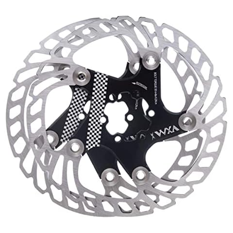 YBEKI Bike Disc Brake Rotor 140mm 160mm 180mm 203mm disc Brake Rotor with 6 Bolts for Road Bike Mountain Bike MTB BMX Stainless Steel Bicycle Rotor (black, 203) Cover