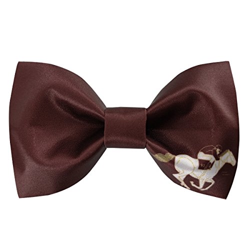 Image of GUUNIEE Men's Satin Silk Racehorse Bow Ties Pre-tied Solid Horse Racing Bowtie
