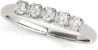 Single Row Prong Set Half Eternity Ring | 0.25ct to 2.00ct D/VVS Lab Diamond | 9K/18K Gold & 950 Platinum | UK Hallmarked | Gift for Women