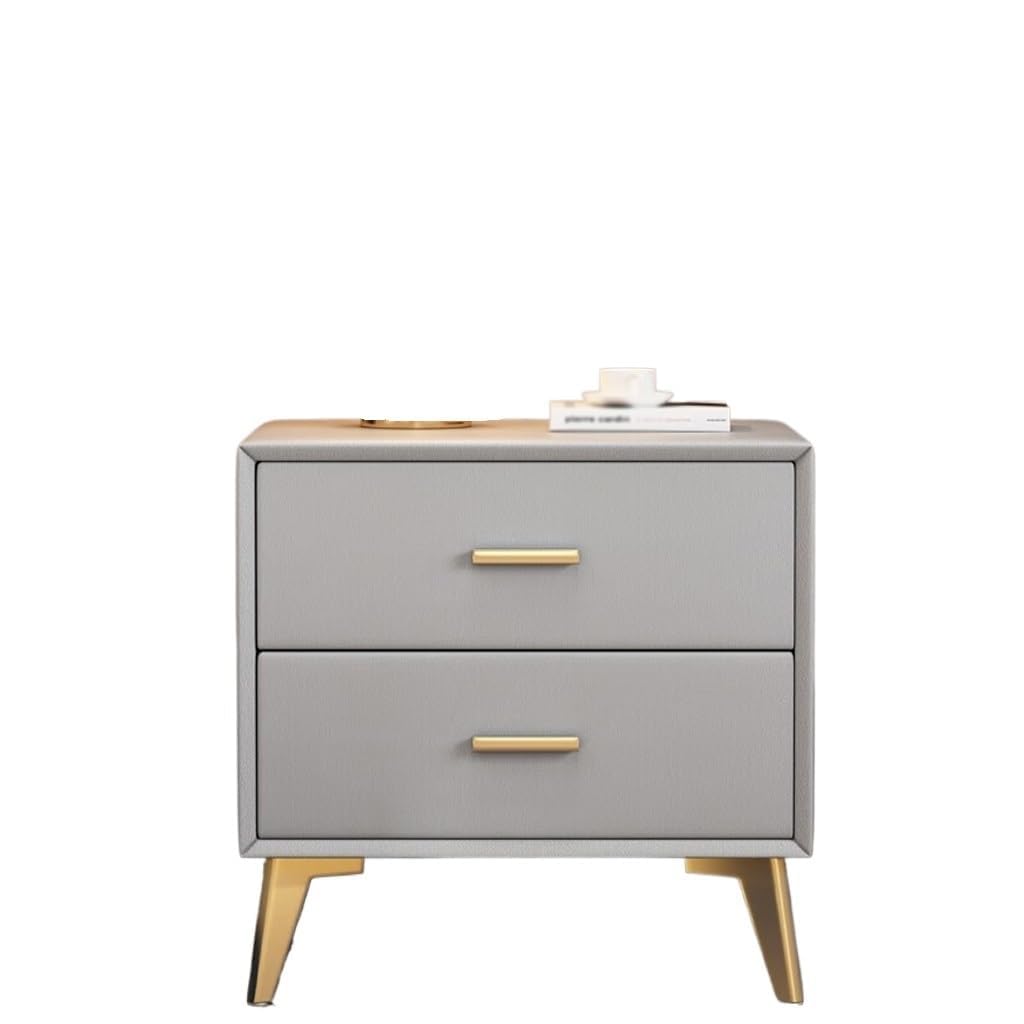 Table de chevet en bois massif meuble de rangement durable finition grise