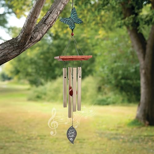 Image of ASTARIN Cardinal Memorial Wind Chimes, Personalized 26 inch Small Metal Symphthy Wind Chime, Bereavement Gift for Loss of Loved One Father Mother, Dragonflie Damselflie Decor for Outside Patio Garden