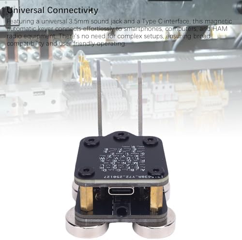 SPYMINNPOO Morse Code Key, Automatic Double Paddle CW Keyer with 4 Nd Magnet Bases, Type C Interface for Amateur Radio Operators — view 4