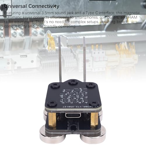 YUEHISY CW-Morsecode-Schlüssel, Automatischer Trainer mit Doppelpaddel-Morsecode-Schlüssel, 4 Nd-Magnetbasen-PCB, für Amateurfunkbetrieb