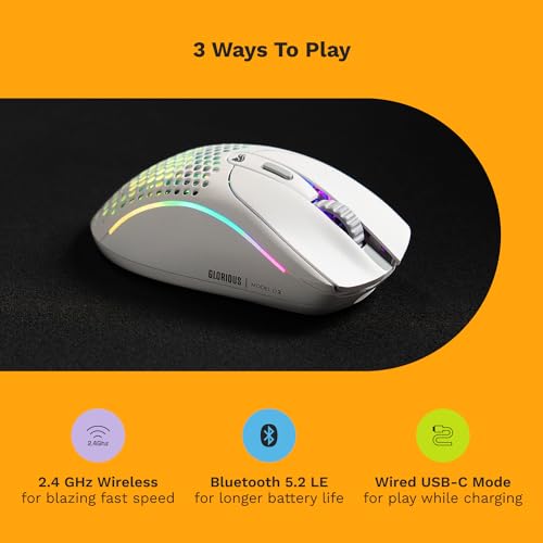 Image of Glorious Gaming - Model D 2 Wireless Ergonomic Mouse, Superlight 66g, up to 210 hr Battery Life, 26K Optical Sensor, 6 Programmable Buttons, 80 Million Clicks, FPS, MMO, MOBA, Battle Royale (White)