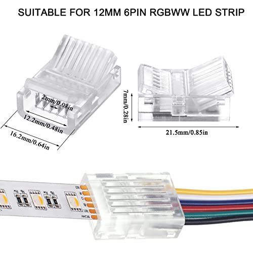 Image of 10 Packs Solderless LED Strip Connector Transparent Track Lighting Connectors Wire Strip Lights 16.4 ft Extension Cable Wire Cord for LED Light Speaker Electrical System